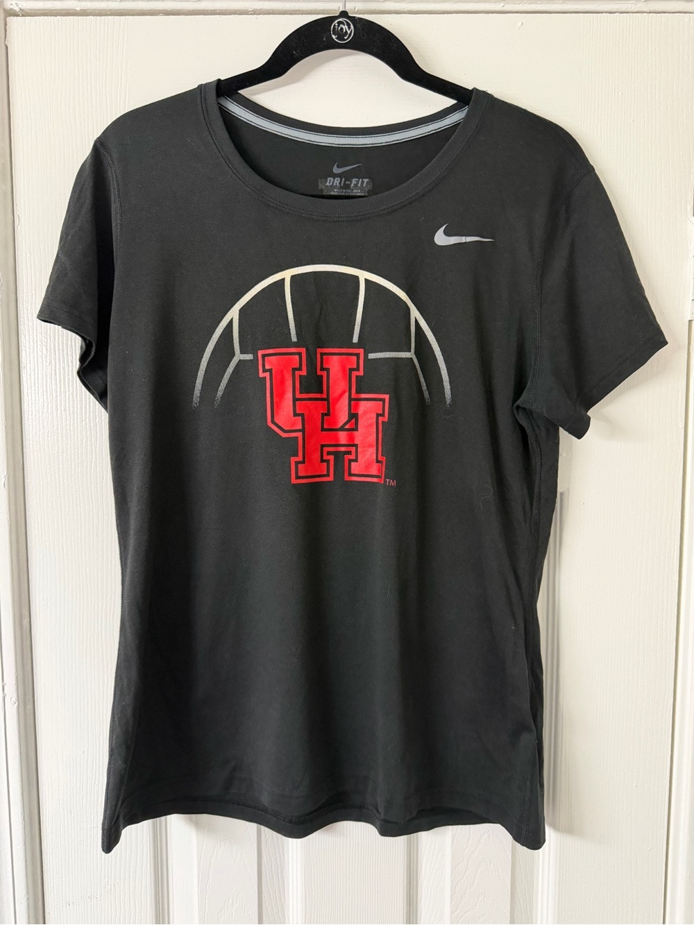 Nike Dri-FIT University of Houston Black Basketball Logo Tee Women's Large